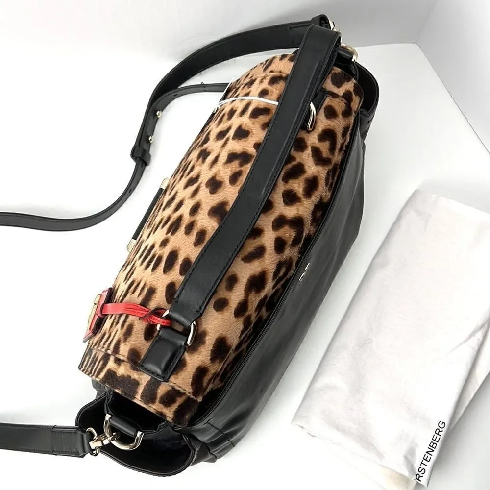 NWT Diane Von Furstenberg 440 Courier
Leopard Calf Leather Hand /Crossbody Bag - Picture 6 of 15